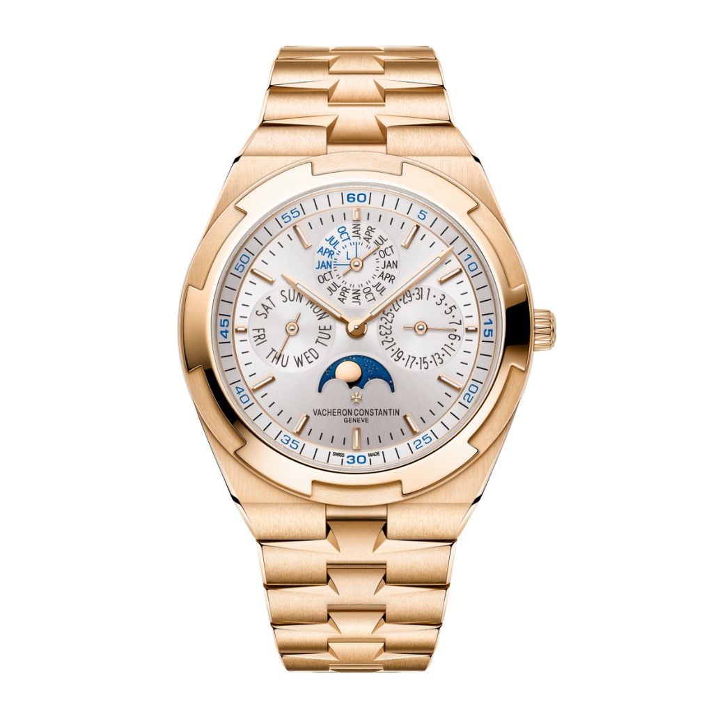 Vacheron Constantin Overseas perpetual calendar ultra-thin 41.5 mm Silver Dial 18K Pink Gold Bracelet 4300V/220R-B064 - WATCHXNYC