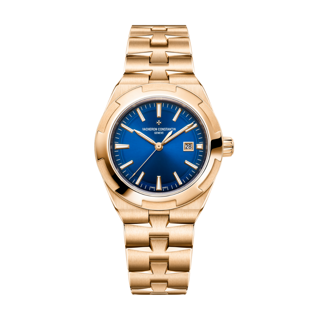 Vacheron Constantin Overseas self-winding 34.5 mm Blue Dial 18K Pink Gold Bracelet 4600V/200R-B979 - WATCHXNYC