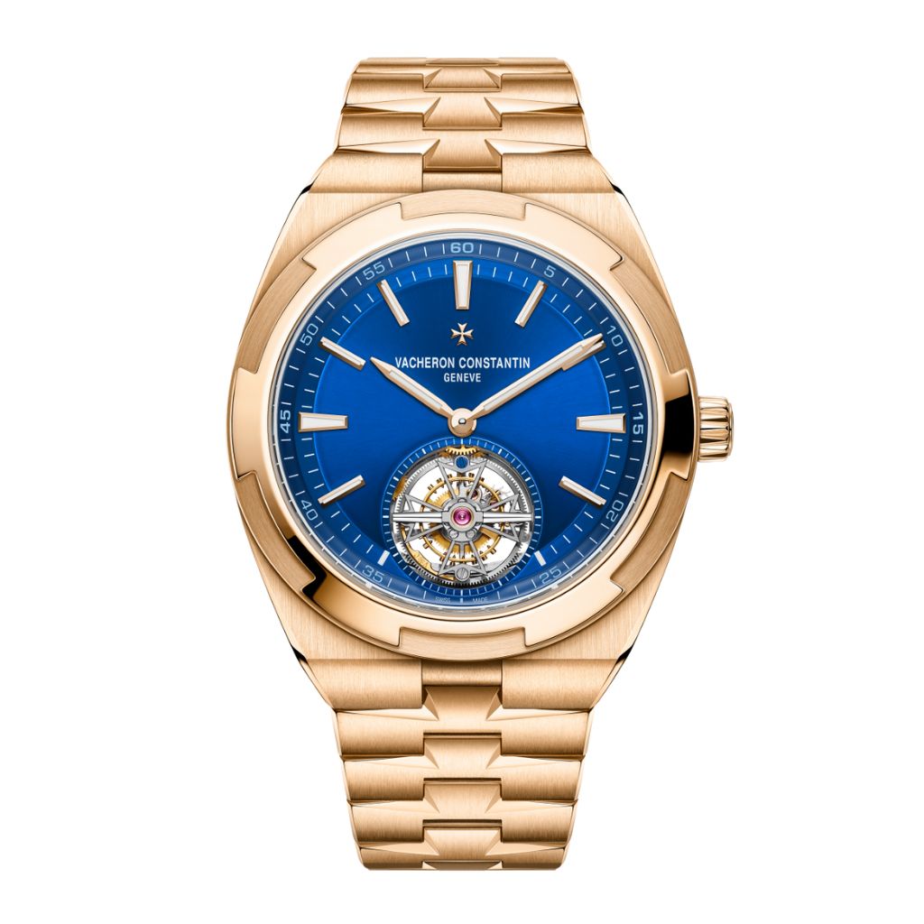 Vacheron Constantin Overseas tourbillon 42.5 mm Blue Dial 18K Pink Gold Bracelet 6000V/210R-B733 - WATCHXNYC