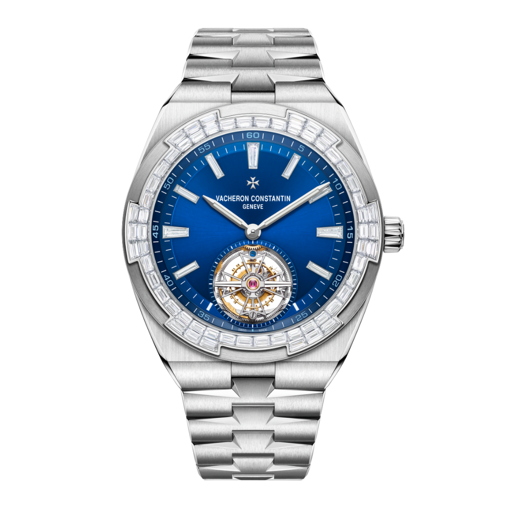 Vacheron Constantin Overseas tourbillon high jewellery 42.5 mm Blue Dial with Diamonds White Gold Bracelet 6007V/210G-B955 - WATCHXNYC