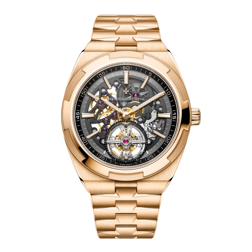 Vacheron Constantin Overseas tourbillon skeleton 42.5 mm Transparent Dial 18K Pink Gold Bracelet 6000V/210R-B934 - WATCHXNYC