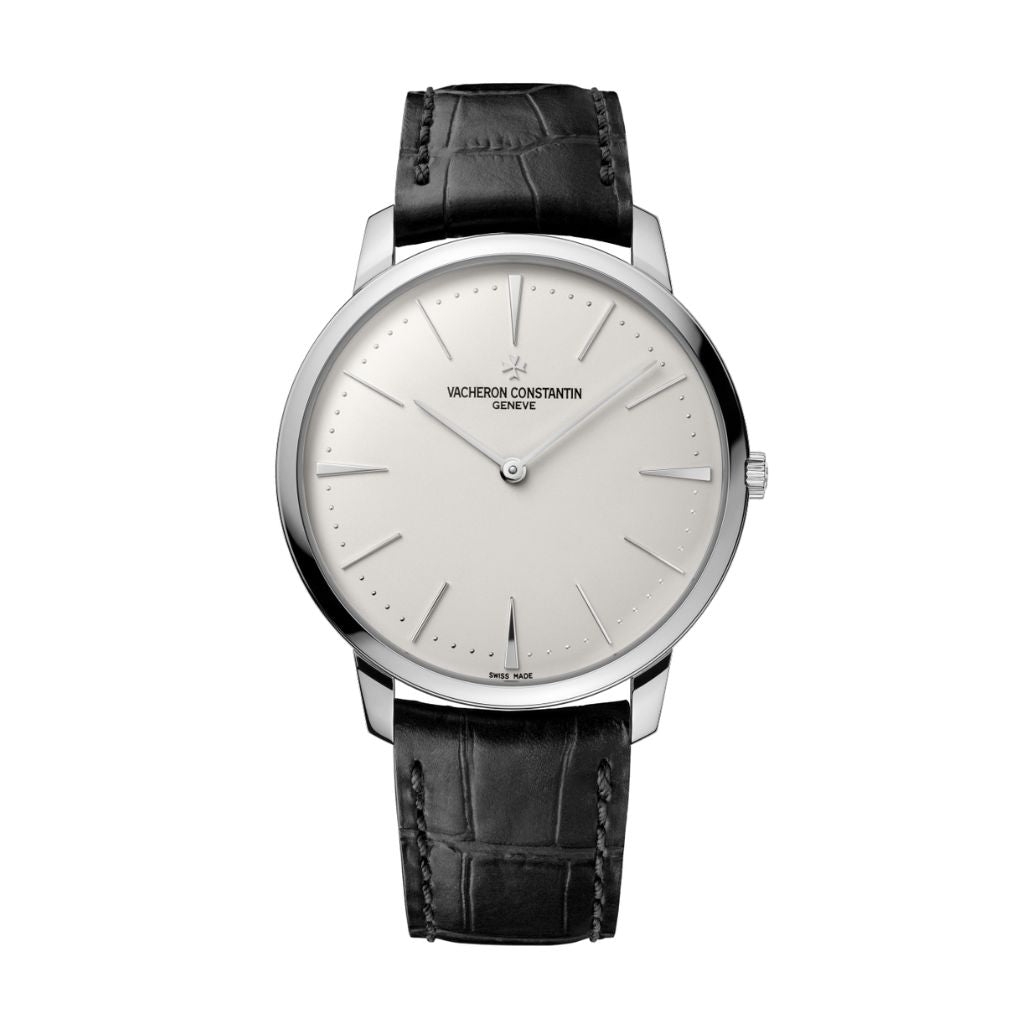 Vacheron Constantin Patrimony manual-winding 40 mm Silver Dial White Gold   Leather Strap 81180/000G-9117 - WATCHXNYC