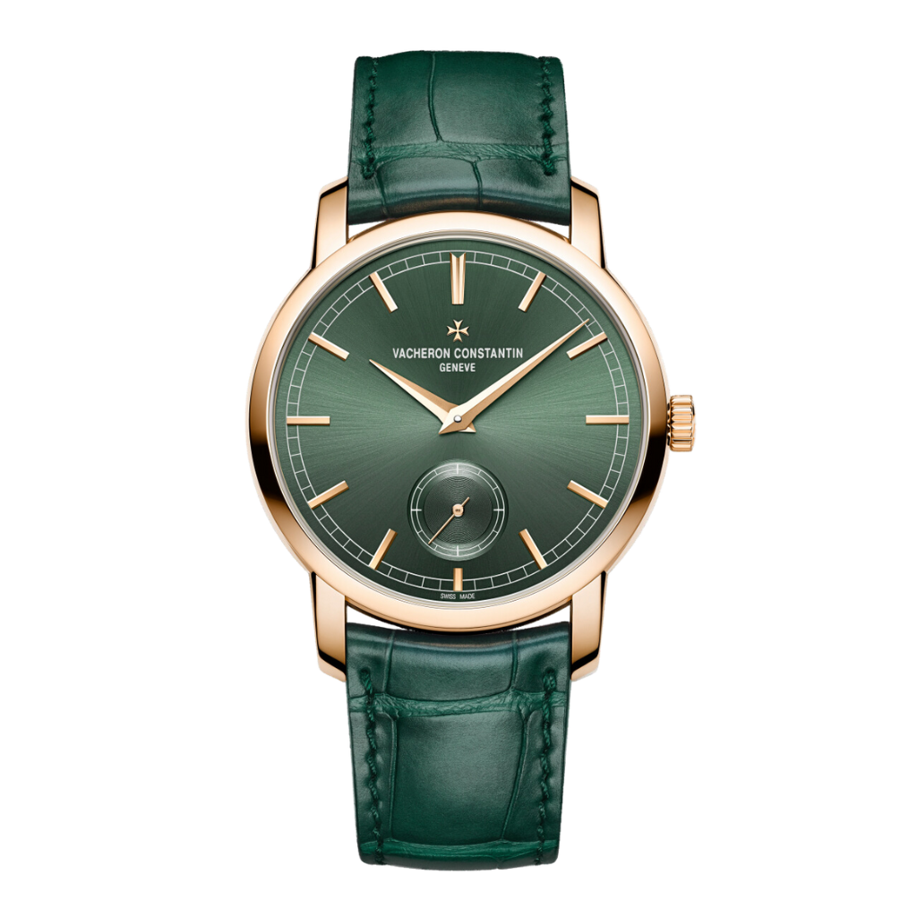 Vacheron Constantin Traditionnelle manual-winding 38 mm Green Dial 18K Pink Gold   Leather Strap 82172/000R-H008 - WATCHXNYC