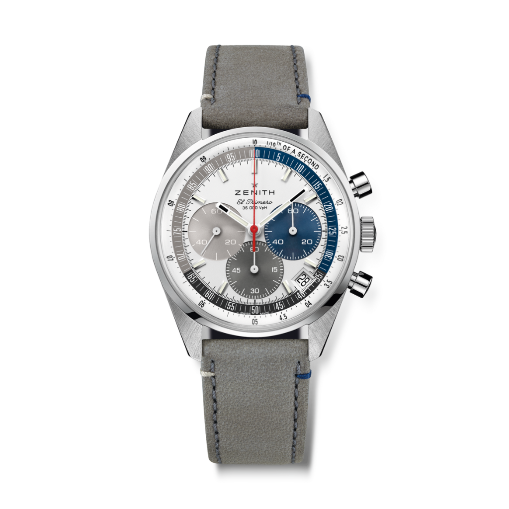 Zenith CHRONOMASTER ORIGINAL 38 mm Silver Dial Stainless Steel   Leather Strap 03.3200.3600/34.C869 - WATCHXNYC