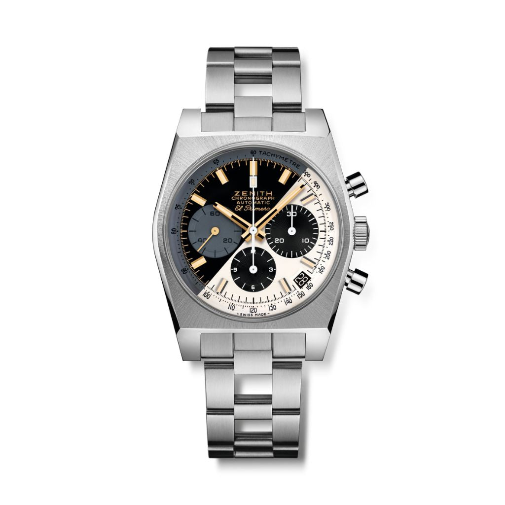 Zenith CHRONOMASTER REVIVAL A384 LUPIN THE THIRD - FINAL EDITION 37 mm Panda Dial Brushed Titanium Bracelet 95.L384.400/50.M384 - WATCHXNYC