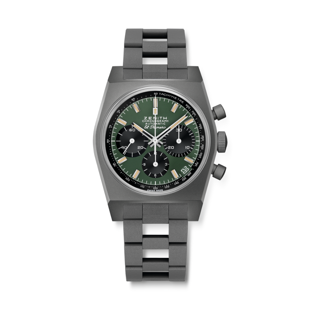 Zenith CHRONOMASTER REVIVAL SAFARI 37 mm Green Dial Titanium Bracelet 97.T384.400/57.M384 - WATCHXNYC