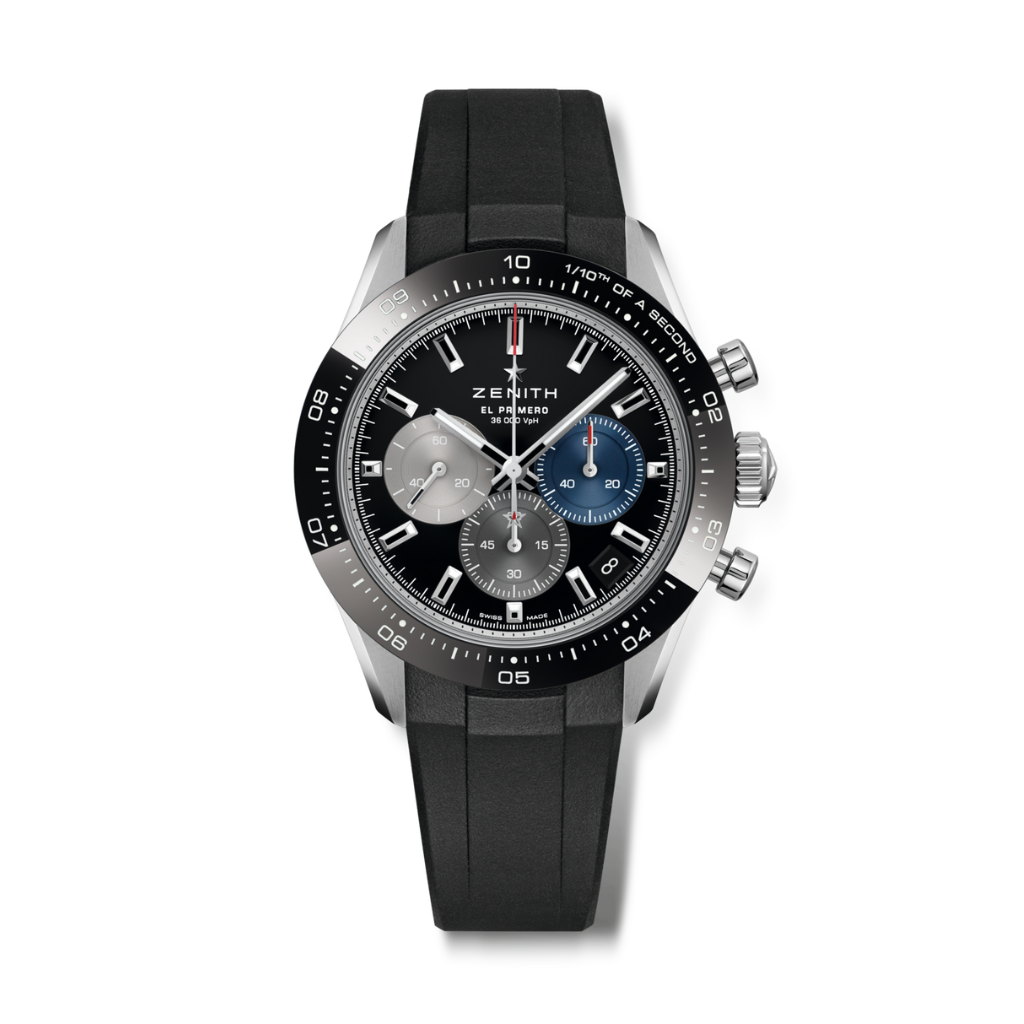 Zenith CHRONOMASTER SPORT 41 mm Black Dial Stainless Steel with Black Ceramic Rubber Strap 03.3100.3600/21.R951 - WATCHXNYC