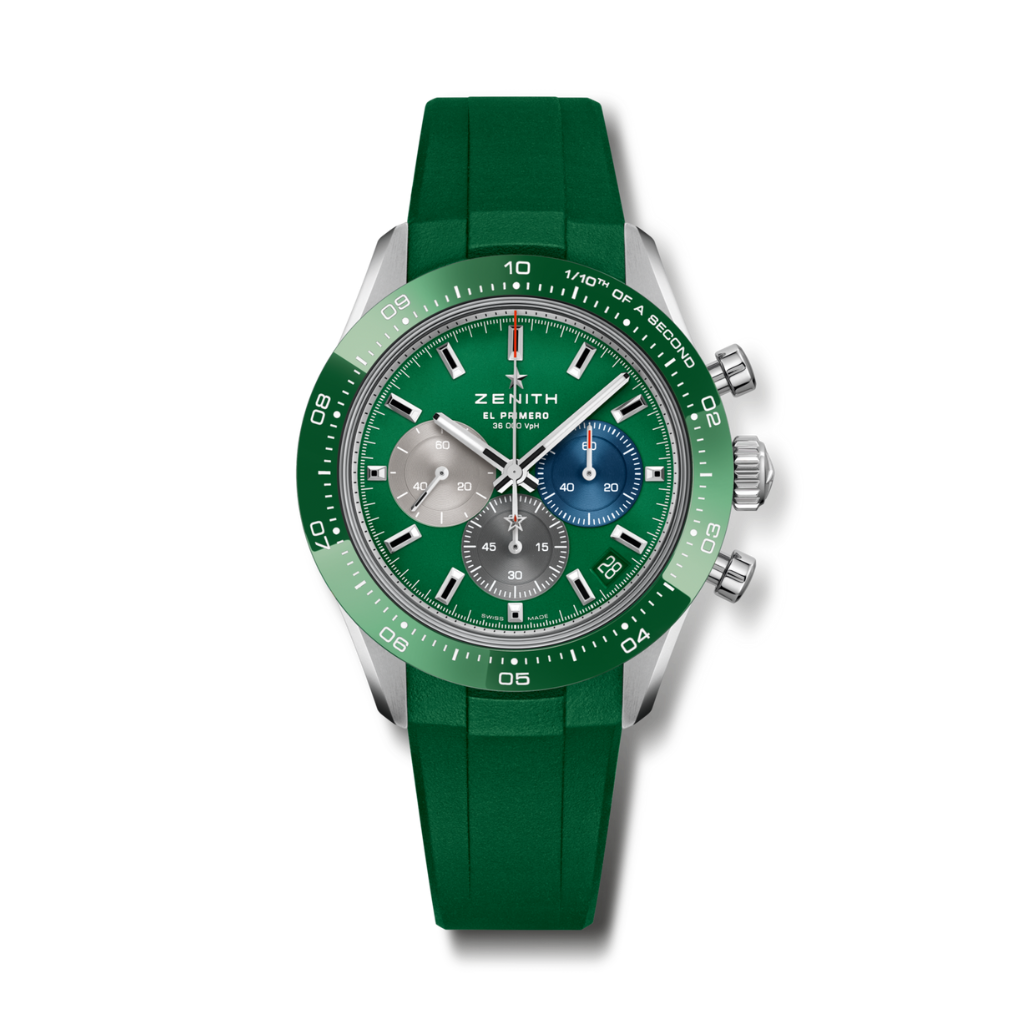 Zenith CHRONOMASTER SPORT 41 mm Green Dial Stainless Steel Rubber Strap 03.3119.3600/56.R952 - WATCHXNYC