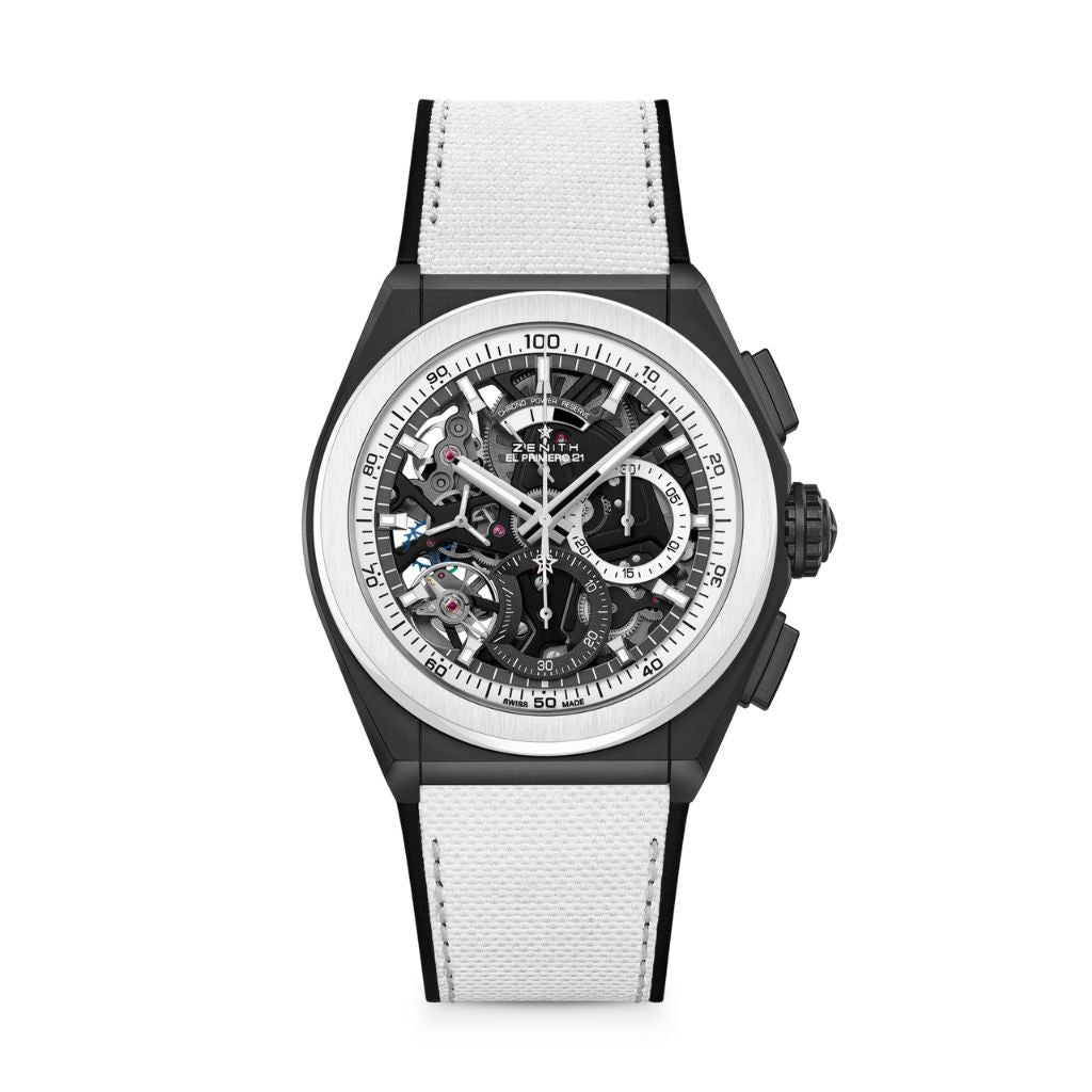 Zenith DEFY 21 44 mm Black Dial Ceramic Rubber Strap 49.9007.9004/11.R923 - WATCHXNYC