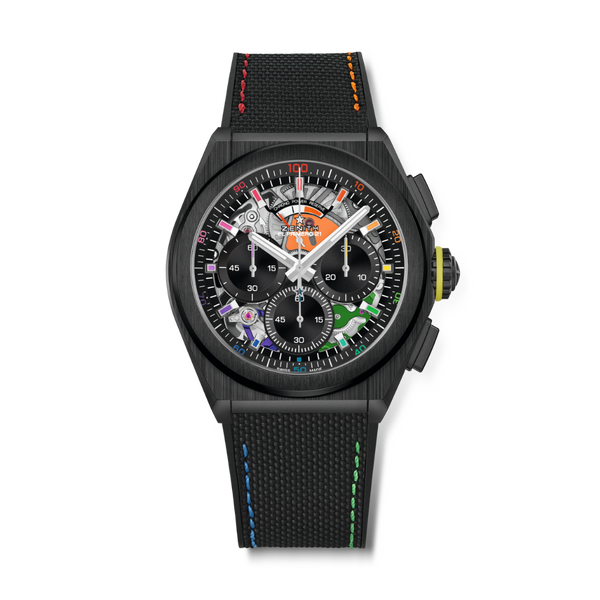 ZENITH グリップ　迷彩 Zenith DEFY 21 Chroma II 44 mm Black Dial Black Ceramic Rubber Strap 4