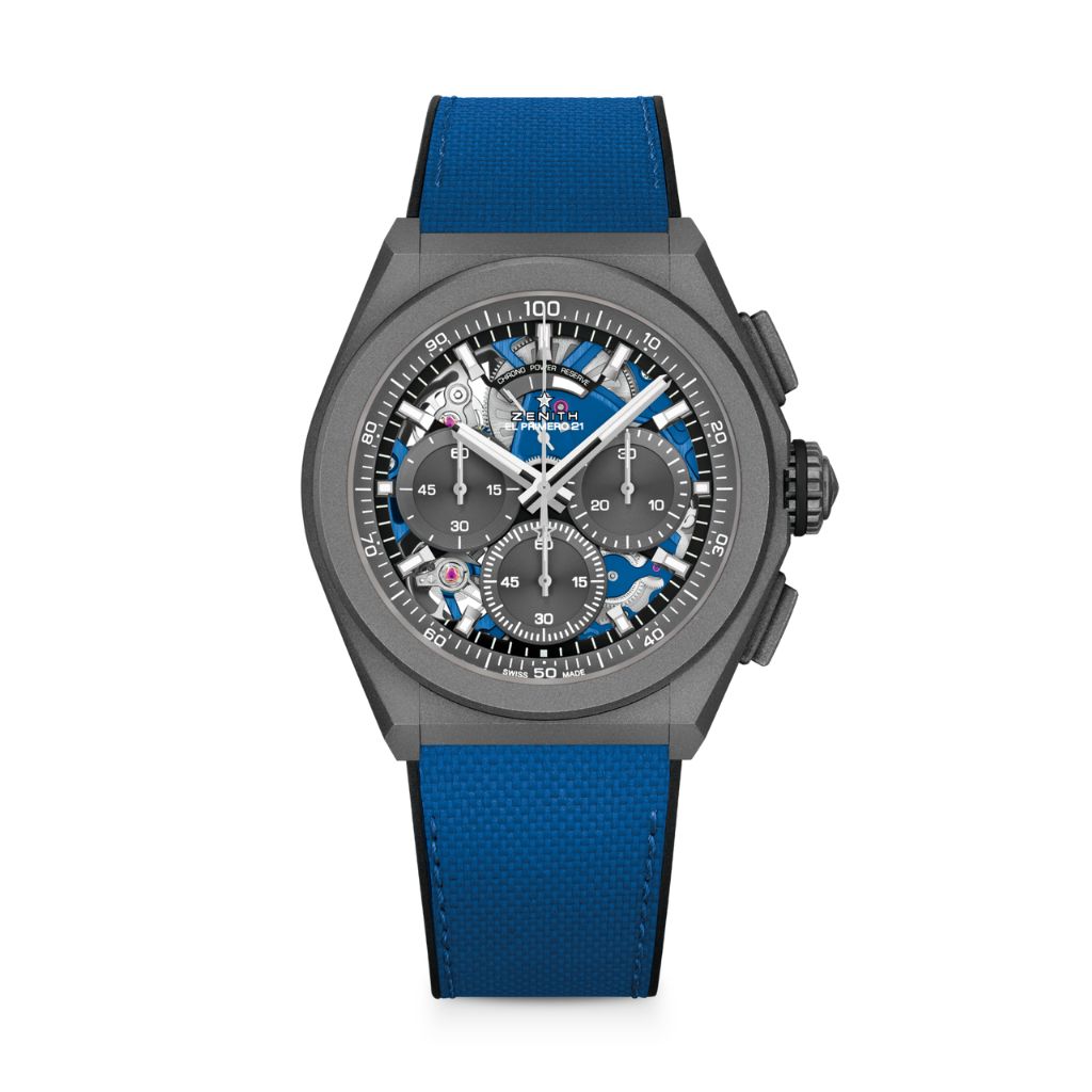 Zenith DEFY 21 ULTRABLUE 44 mm Blue Dial Microblasted Titanium Rubber Strap 97.9001.9004/81.R946 - WATCHXNYC