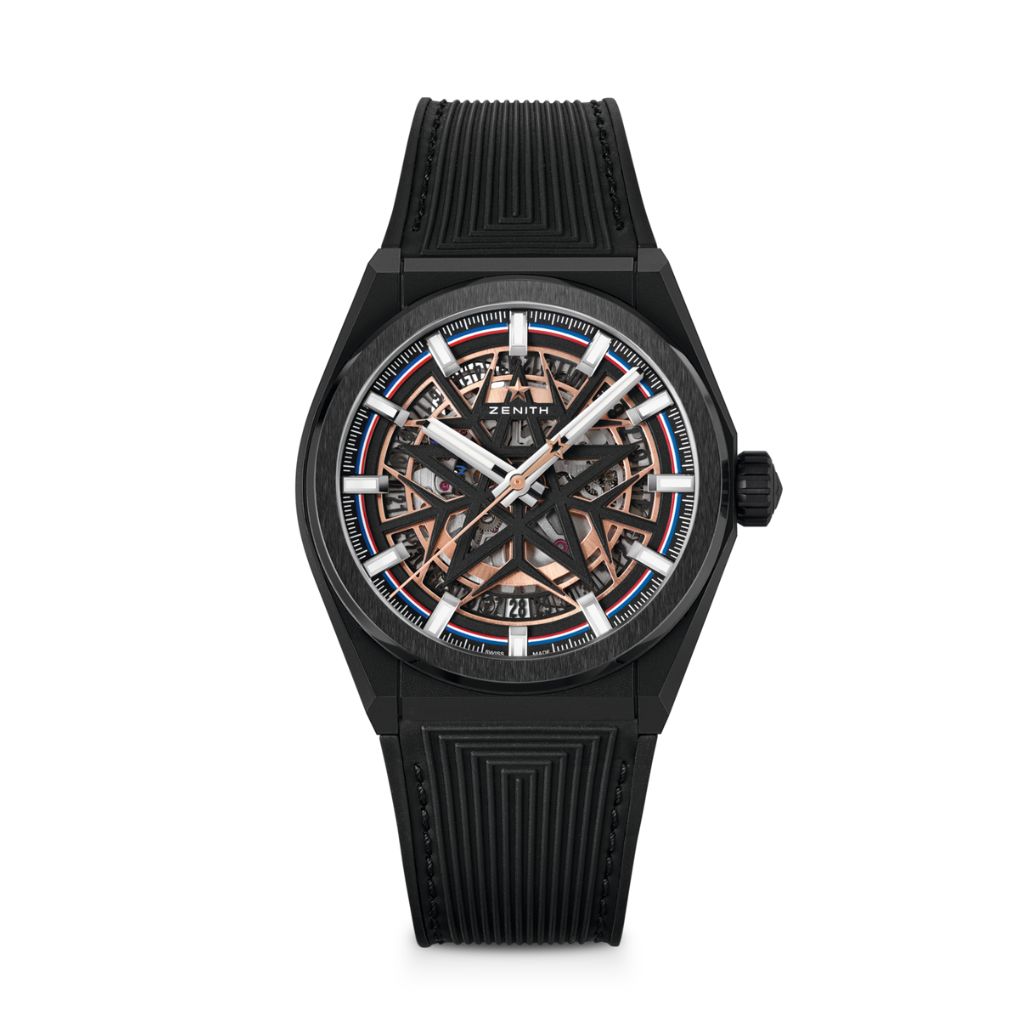 Zenith DEFY Classic Skeleton Fusalp 41 mm Black Dial Black Ceramic Rubber Strap 49.9000.670-1/22.R797 - WATCHXNYC
