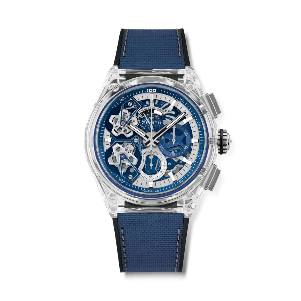 Zenith DEFY DOUBLE TOURBILLON 46 mm Blue Dial Sapphire Rubber Strap 04.9000.9020/00.R92 - WATCHXNYC