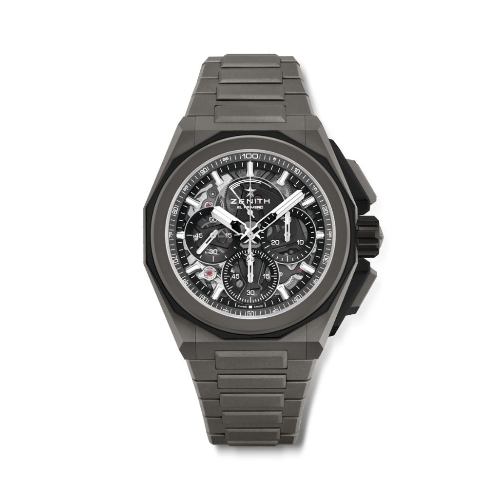 Zenith DEFY EXTREME 45 mm Black Dial Microblasted Titanium Bracelet 97.9100.9004/02.I001 - WATCHXNYC
