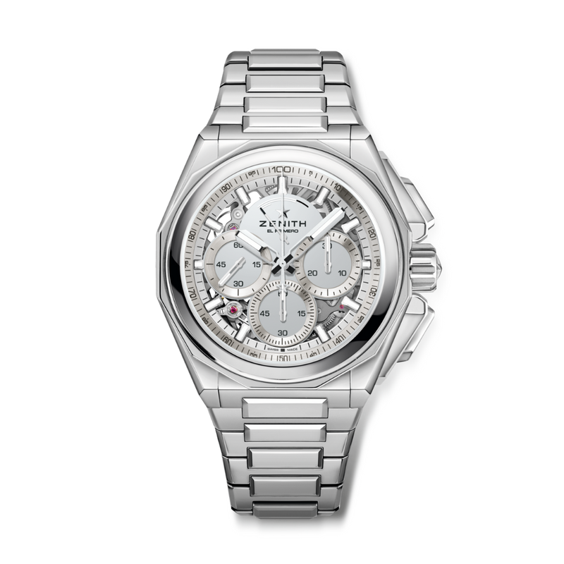 Zenith DEFY EXTREME 45 mm Esfera plateada Pulsera de acero inoxidable pulido 03.9102.9004/90.I001