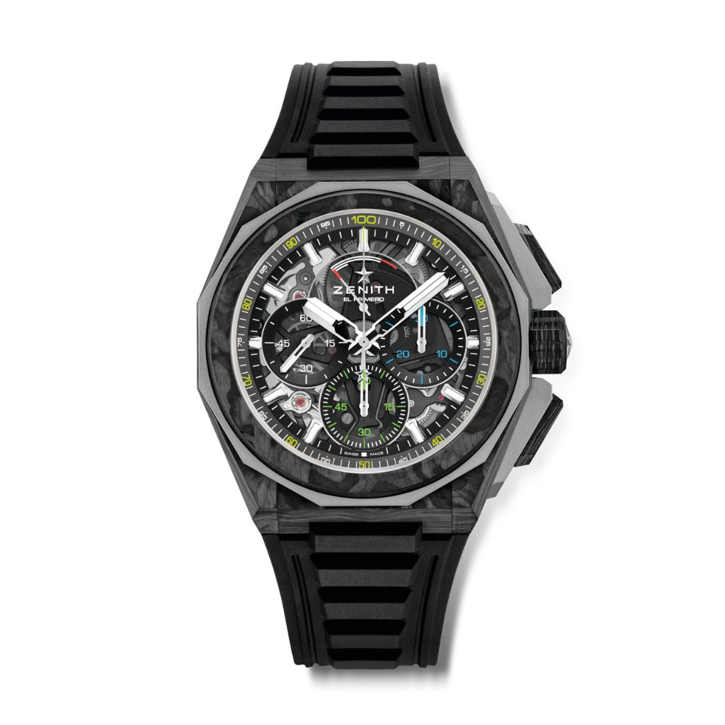 Zenith DEFY Extreme Carbon 45 mm Black Dial Carbon & Microblasted Titanium Rubber Strap 10.9100.9004/22.I200 - WATCHXNYC