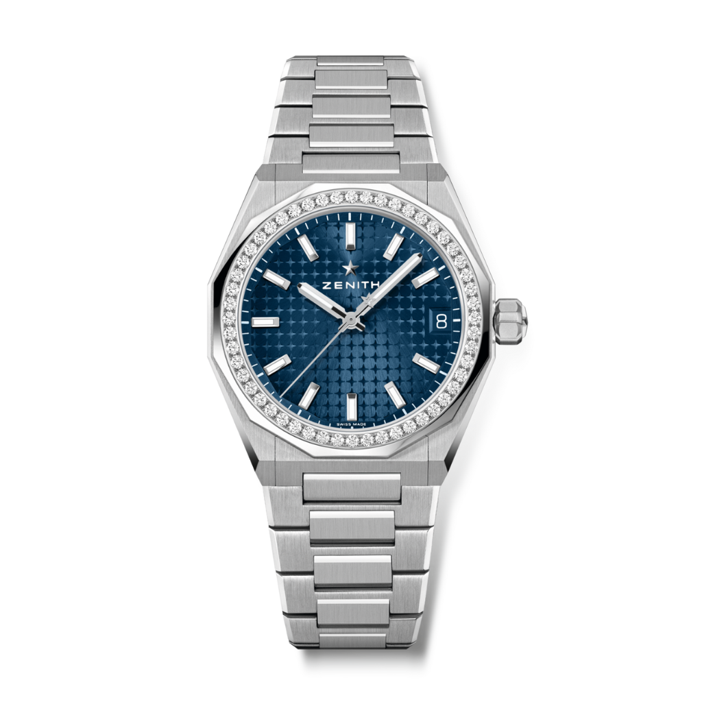 Zenith DEFY SKYLINE 36 mm Blue Dial with Diamonds Stainless Steel Bracelet 16.9400.670/51.I001 - WATCHXNYC