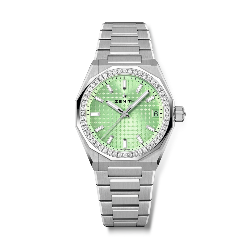 Zenith DEFY SKYLINE 36 mm Light Green Dial with Diamonds Stainless Steel Bracelet 16.9400.670/61.I001 - WATCHXNYC