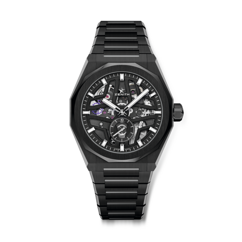Zenith DEFY Skyline Skeleton 41 mm Esfera negra Pulsera de cerámica negra 49.9300.3620/78.I001
