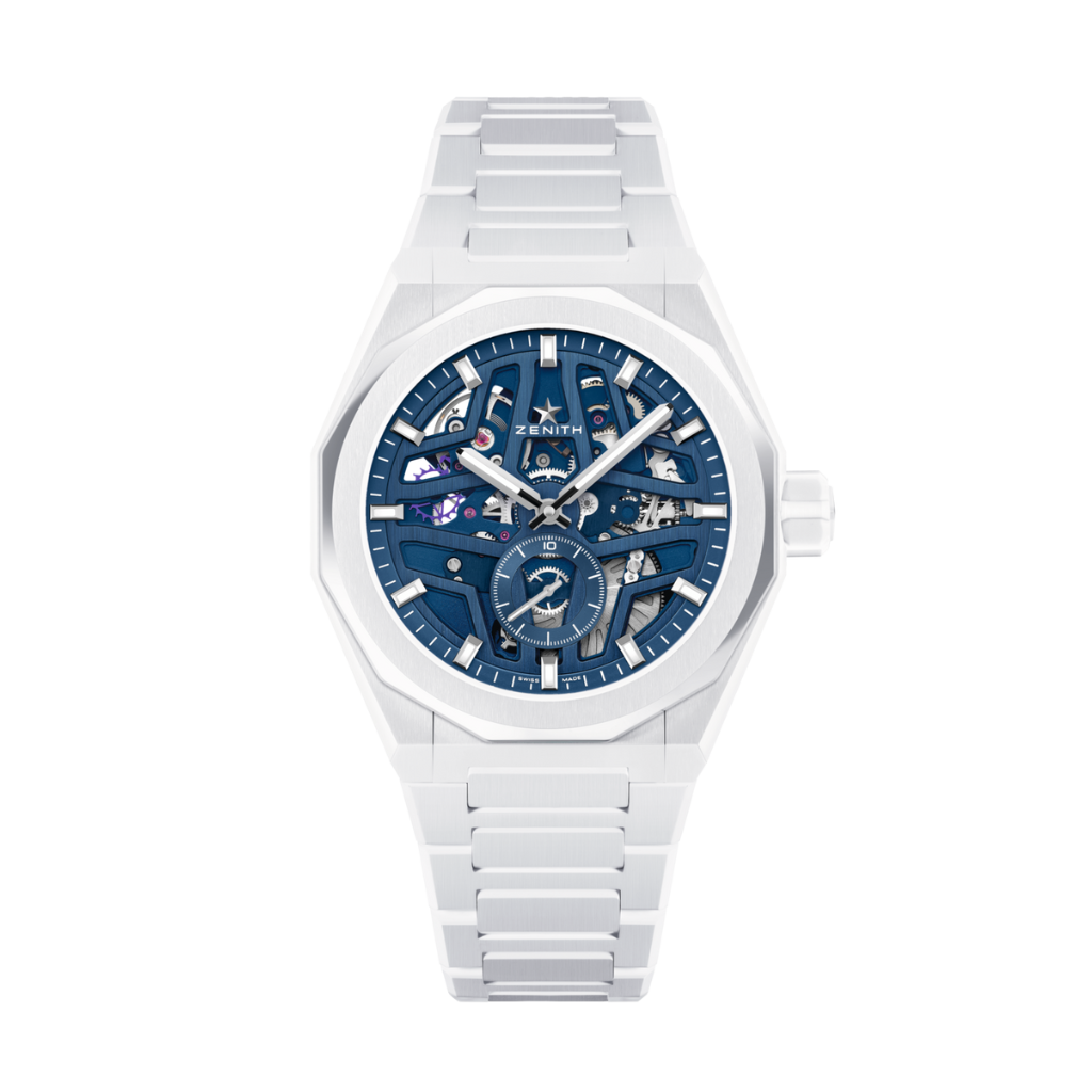 Zenith DEFY Skyline Skeleton White Ceramic 41 mm Blue Dial White Ceramic Bracelet 49.9301.3620/79.I001 - WATCHXNYC
