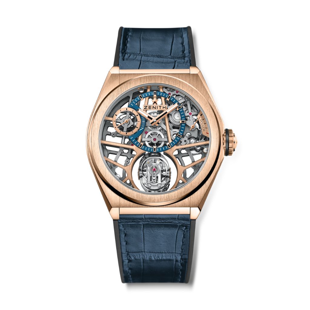 Zenith DEFY ZERO G 44 mm Transparent Dial 18k Rose Gold   Leather Strap 18.9000.8812/79.R584 - WATCHXNYC