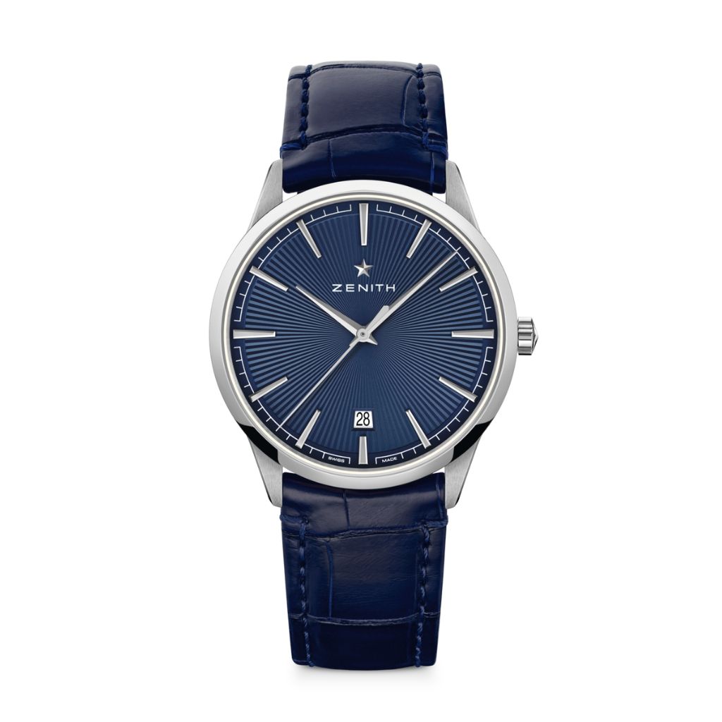 Zenith ELITE CLASSIC 40.5 mm Blue Dial Stainless Steel   Leather Strap 03.3100.670/02.C922 - WATCHXNYC