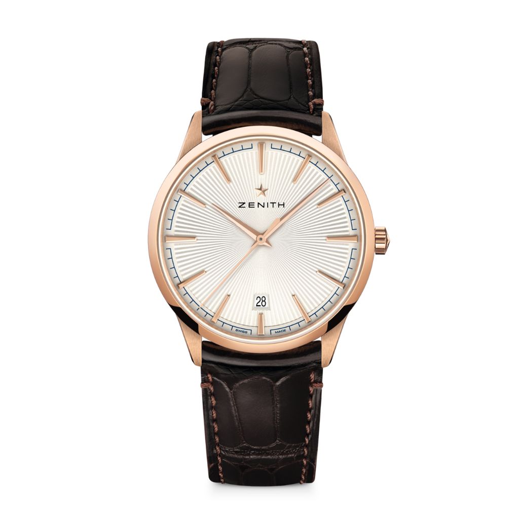 Zenith ELITE CLASSIC 40.5 mm Silver Dial 18k Rose Gold   Leather Strap 18.3100.670/01.C920 - WATCHXNYC