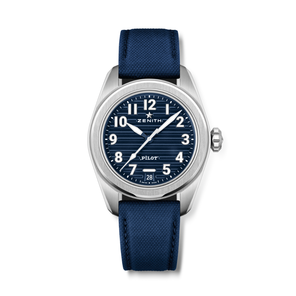 Zenith PILOT AUTOMATIC 40 mm Blue Dial Stainless Steel Rubber Strap 03.4000.3620/51.I003 - WATCHXNYC