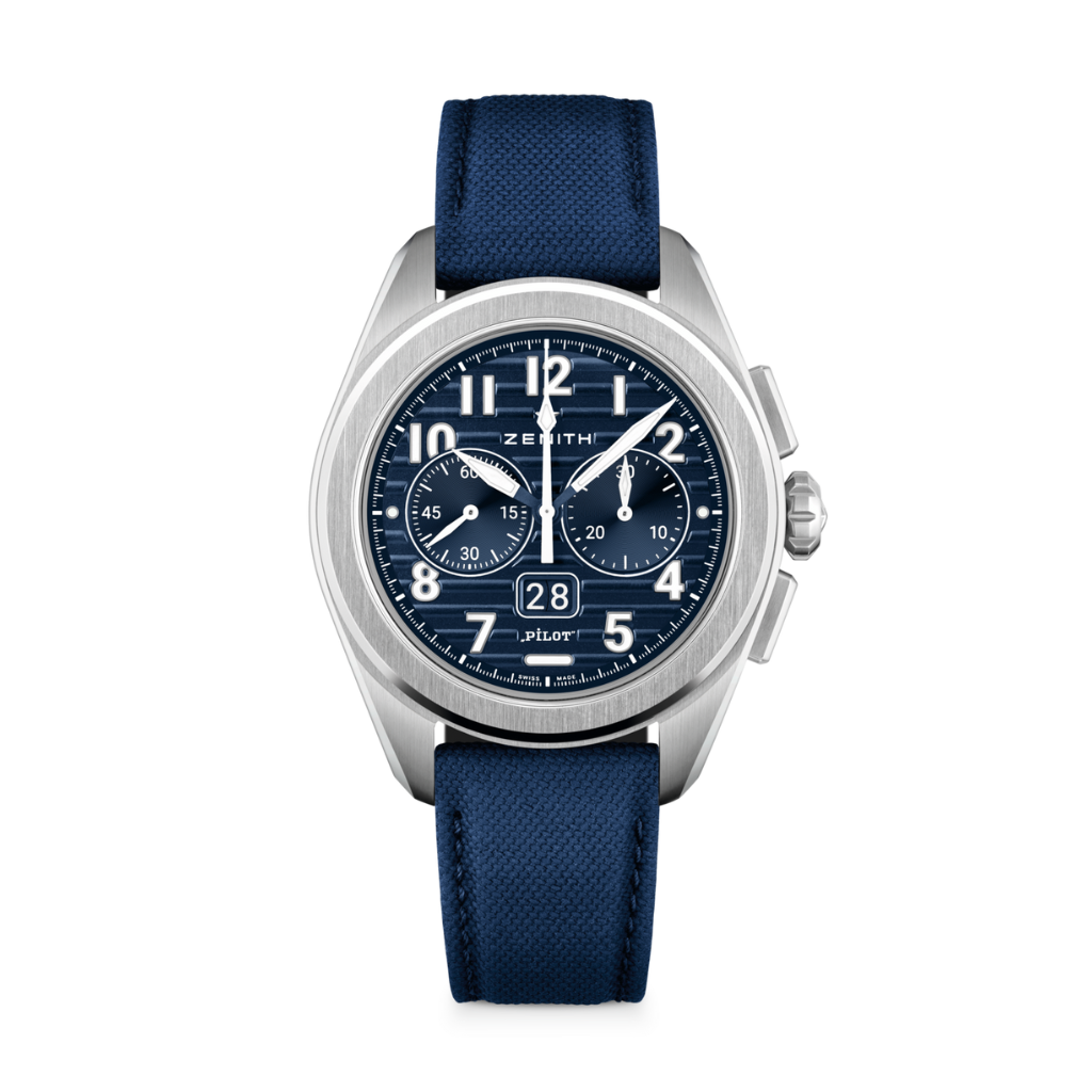 Zenith PILOT CHRONOGRAPHE FLYBACK BIG 42.5 mm Blue Dial Stainless Steel Rubber Strap 03.4000.3652/51.I003 - WATCHXNYC