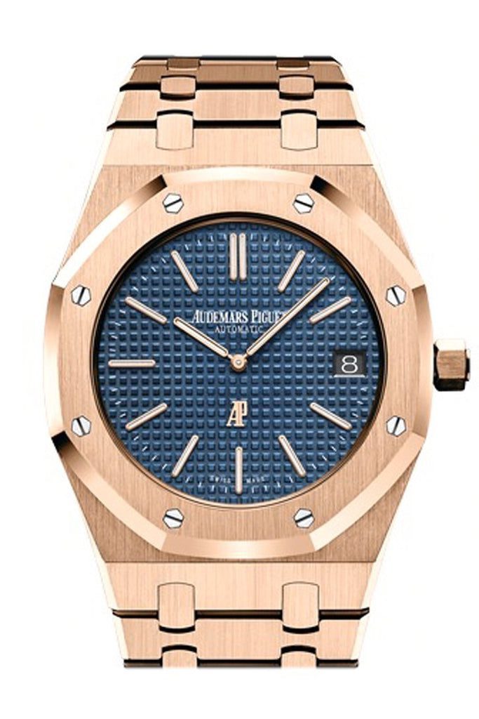 Audemars Piguet Royal Oak Automatic Blue Dial 18kt Pink Gold Men's Watch  price