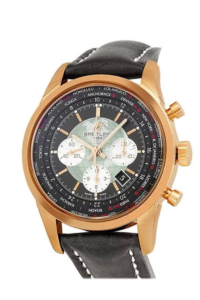 Breitling Transocean Chronograph Unitime Rose Gold Watch RB0510