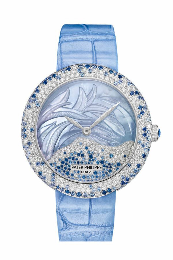Patek Philippe Calatrava Automatic Mother Of Pearl And Blue Sapphire White Gold Ladies Watch 4899/901G-001