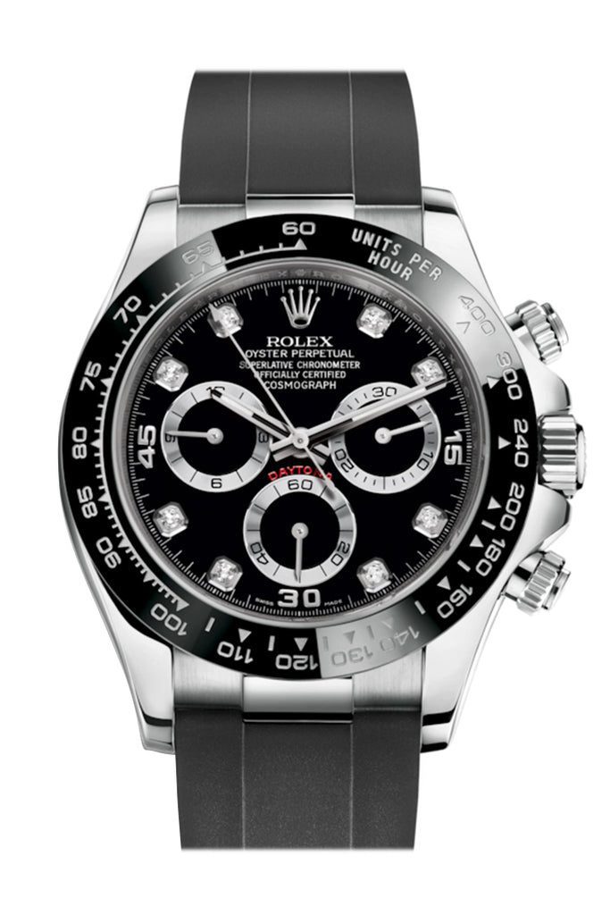 Rolex Cosmograph Daytona Black Dial Oysterflex Strap Mens Watch ...