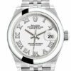 Rolex Datejust 28 White Roman Dial Steel Jubilee Ladies Watch 279160 N