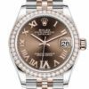 Rolex Datejust 31 Chocolate VI Diamonds Dial Diamond Bezel Rose Gold Two Tone Jubilee Watch 278381RGY