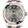Rolex Datejust 31 Dark Rhodium Index Dial Diamond Bezel Rose Gold Two Tone Watch 278341TBD