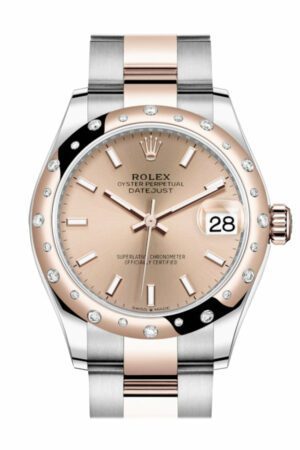 Rolex Datejust 31 Rosé Colour Index Dial Diamond Bezel Rose Gold Two Tone Watch 278341DUR